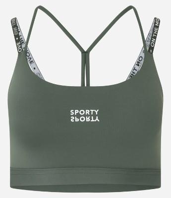 Top Esportivo com Bojo e Alças com Lettering