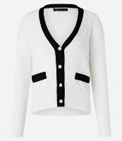 Caridgan em Tricô com Botões de Metal e Bolso Fake Contrastantes - 1