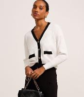 Caridgan em Tricô com Botões de Metal e Bolso Fake Contrastantes - 2