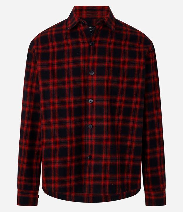 Camisa Boxy em Flanela com Estampa Xadrez e Manga Longa - 2