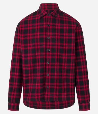 Camisa Boxy em Flanela com Estampa Xadrez e Manga Longa