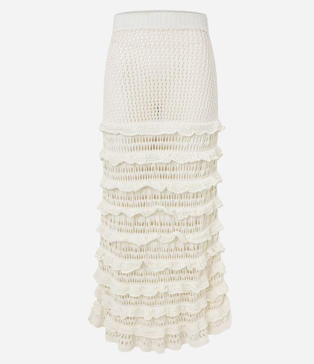 Saída de Praia Saia Longa em Tricô com Babados - 1