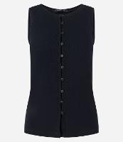 Colete Ajustado Canelado em RIbana com Botões - 1