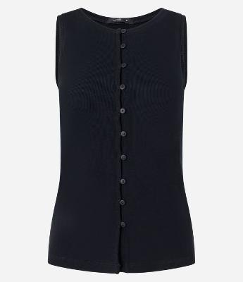 Colete Ajustado Canelado em RIbana com Botões