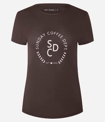 Camiseta Esportiva em Microfibra Texturizada com Estampa Sunday Coffee