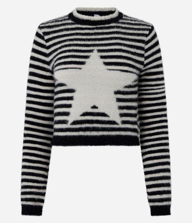 Blusa em Tricô Listrado com Estrela Frontal - 1