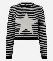 Blusa em Tricô Listrado com Estrela Frontal - 1