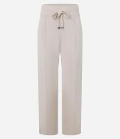 Calça Wide Leg em Tricô com Cós de RIbana e Frisos - 1