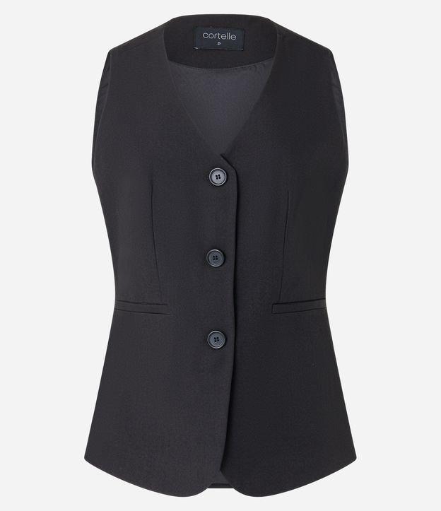 Colete Alfaiatado com Botões e Bolsos Embutidos - 1