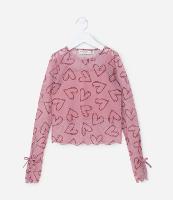 Blusa Infantil com Sobreposição e Lacinhos nas Mangas - Tam 5 a 14 Anos - 1