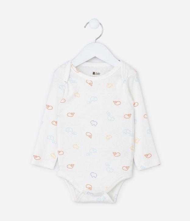 Body Infantil em Ribana com Estampa Bichinhos - Tam RN a 18 meses - 1