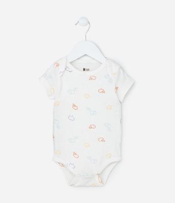 Body Infantil com Estampa de Mini Baleias - Tam RN a 18 meses