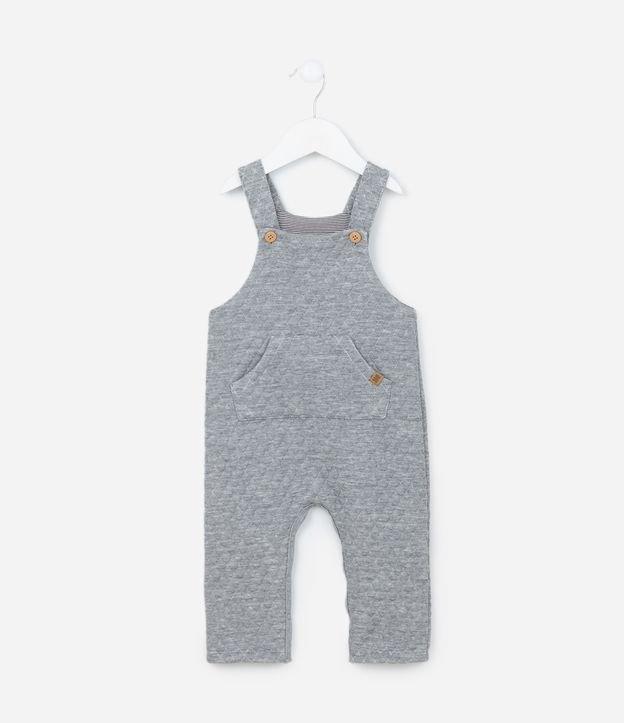 Jardineira Infantil com Textura Matelassê - Tam 0 a 18 meses - 1