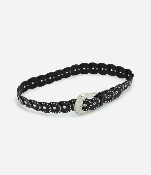 Cinto Médio com Tachinhas e Fivela Western - 1