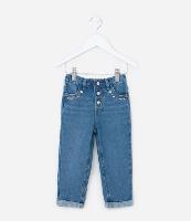 Calça Infantil em Jeans com Bordado Floral - Tam 1 a 6 Anos - 1
