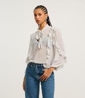 Blusa Bata em Chiffon com Amarração e Babados - 1