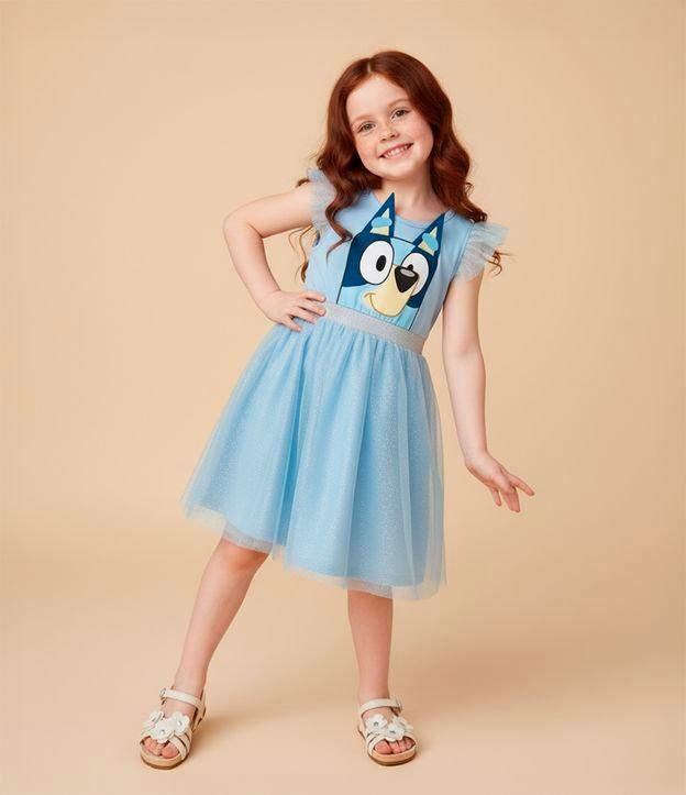Vestido Infantil em Tule com Estampa Bluey - Tam 1 a 5 Anos - 2