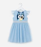 Vestido Infantil em Tule com Estampa Bluey - Tam 1 a 5 Anos - 1