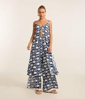 Saída de Praia Bata com Abertura Frontal e Estampa Correntes - 2