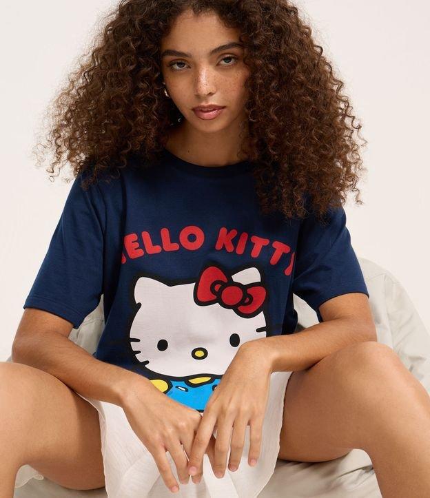 Camiseta Alongada em Algodão com Estampa Hello Kitty - 1