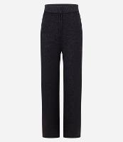 Calça Reta Cintura Alta em Tricô com Cós Largo re Ribana - 1