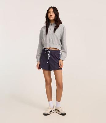 Short Regular em Helanca com Cós Elástico e Cordão Bicolor