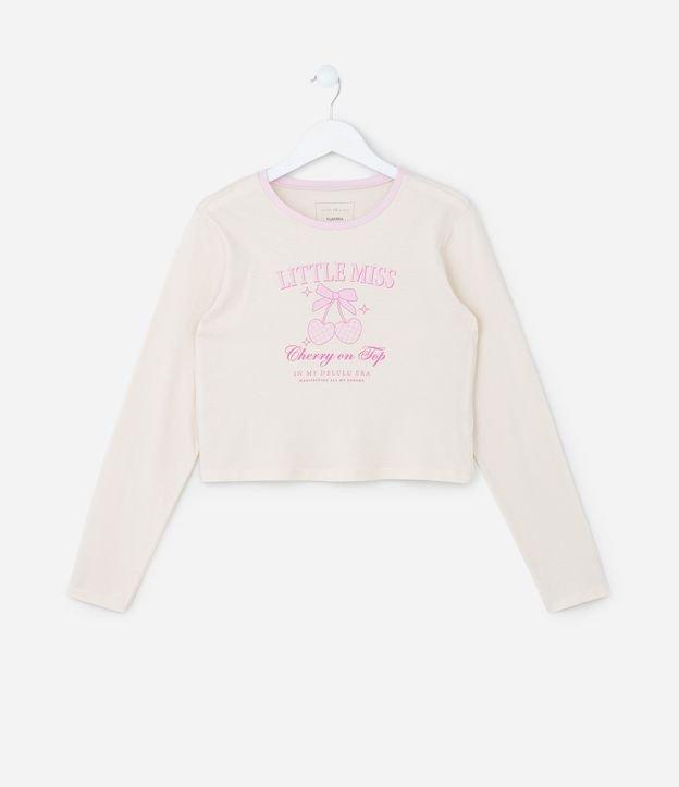 Blusa Curta Infantil com Estampa Cerejas - Tam 5 a 14 Anos - 1