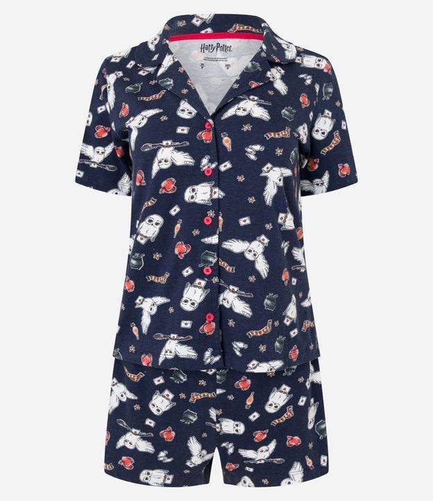 Pijama Americano Curto em Algodão com Estampa Harry Potter - 1