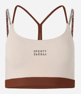 Top Esportivo em Microfibra com Alças Finas e Estampa Sporty