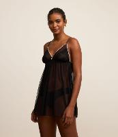 Camisola Curta em Tule com Renda no Busto - 1