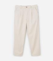 Calça Masculina em Sarja Com Pregas e Cós com Passantes - 1