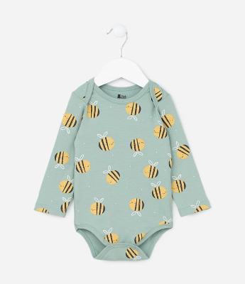 Body Infantil com Estampa Abelhinhas - Tam 0 a 18 meses