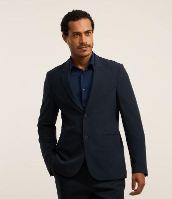 Blazer em Performance Easy Care com Textura e Gola com Lapela