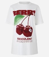 Camiseta Alongada em Algodão com Estampa Berry Suculent - 1