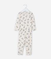 Conjunto Infantil em Ribana com Estampa Dinos - Tam 0 a 18 meses - 1