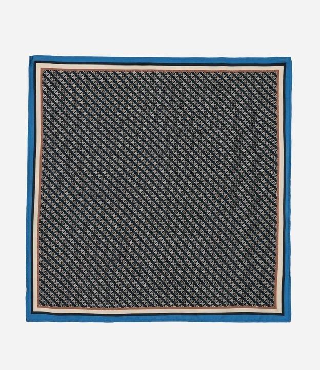 Lenço de Cetim com Estampa de Correntes - 1