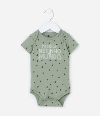 Body Infantil com Lettering Melhor Netinho do Mundo - Tam 0 a 18 meses
