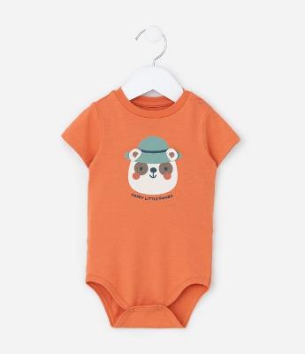Body Infantil com Estampa Urso de Chapéu - Tam 0 a 18 meses
