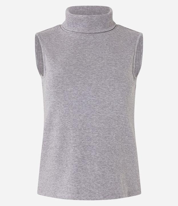 Blusa em Moletinho com Gola Alta e Malha Brushed - 1