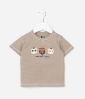 Camiseta Infantil Texturizada com Estampa Bichinhos - Tam 0 a 18 meses - 1