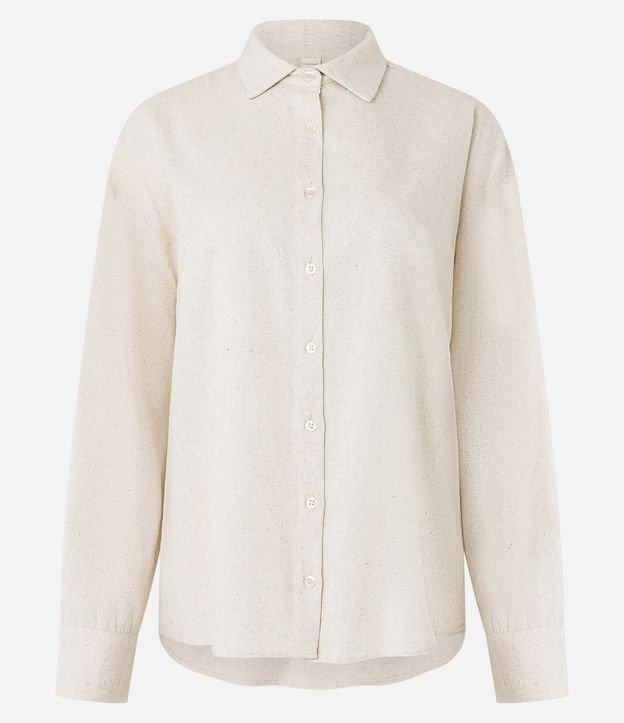 Camisa Oversized em Viscolinho com Abotoamento - 1