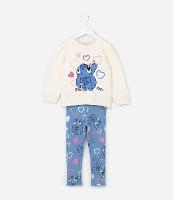 Conjunto Infantil com Estampa do Stitch - Tam 1 a 6 Anos - 1