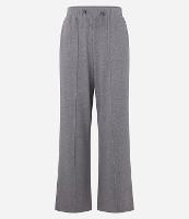 Calça Wide Leg Cintura Alta em Chenille com Malha Brushed - 1