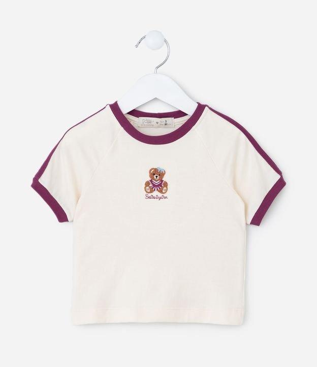 Blusa Infantil com Listras e Bordado Urso - Tam 1 a 6 Anos - 1