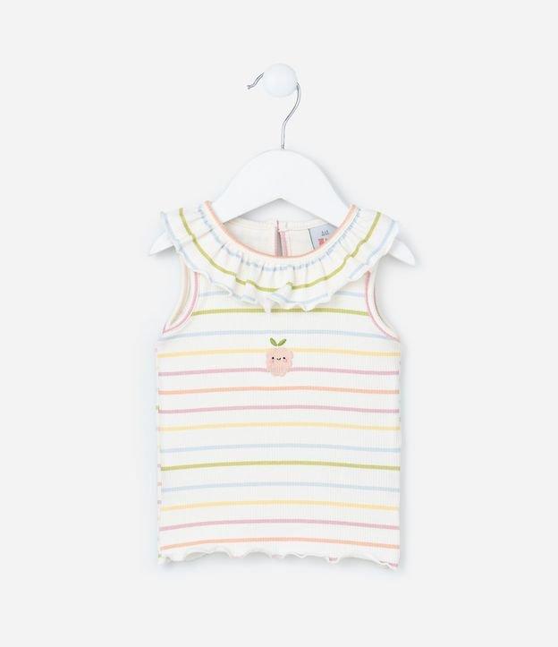 Regata Infantil com Babadinho e Listras - Tam 0 a 18 meses - 1