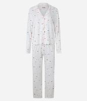 Pijama Americano Longo em Viscose com Estampa de Lacinhos - 1