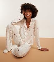 Pijama Americano Longo em Viscose com Estampa de Lacinhos - 3