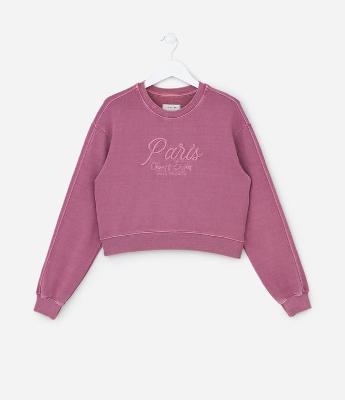 Casaco Infantil com Bordado Paris - Tam 5 a 14 Anos