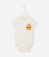 Body Infantil com Bolsinho e Estampa Abelhinha - Tam 0 a 18 meses - 1