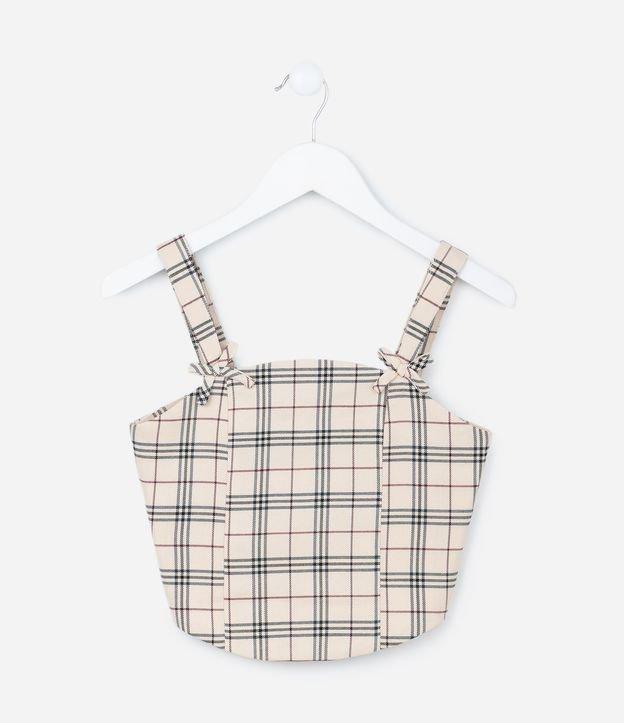 Blusa Infantil em Alfaiataria com Estampa Xadrez - Tam 5 a 14 Anos - 1